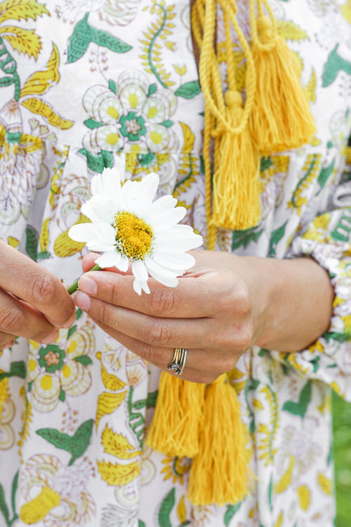 A-LINE DRESS by Tikau (Yellow flower)