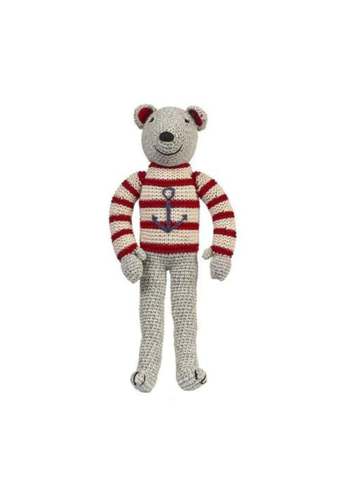 CUTE BEAR RED STRIPES by Anne-Claire Petit