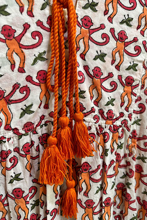 A-LINE DRESS by Tikau (Happy monkey, orange)