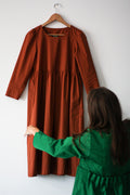 ENNI LONG SLEEVE DRESS by Tikau Atelier (Terracotta)