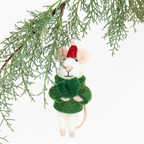 MOUSE SANTA ORNAMENT by Afroart